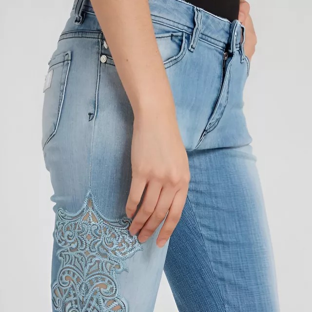 embroidered denim